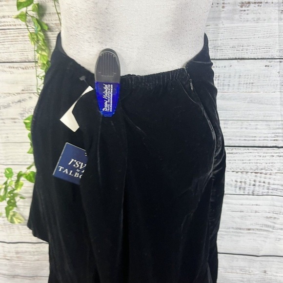 RSVP Talbots Skirt Plus 14W Black Velveteen Knee A Line Ruffle Modest Wedding - Picture 12 of 15